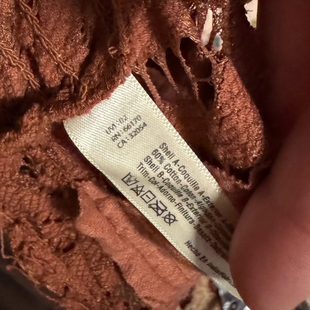 Free People Intimately Adella Rust Lace Bralette Longline Crochet Smocked Small - Picture 6 of 8